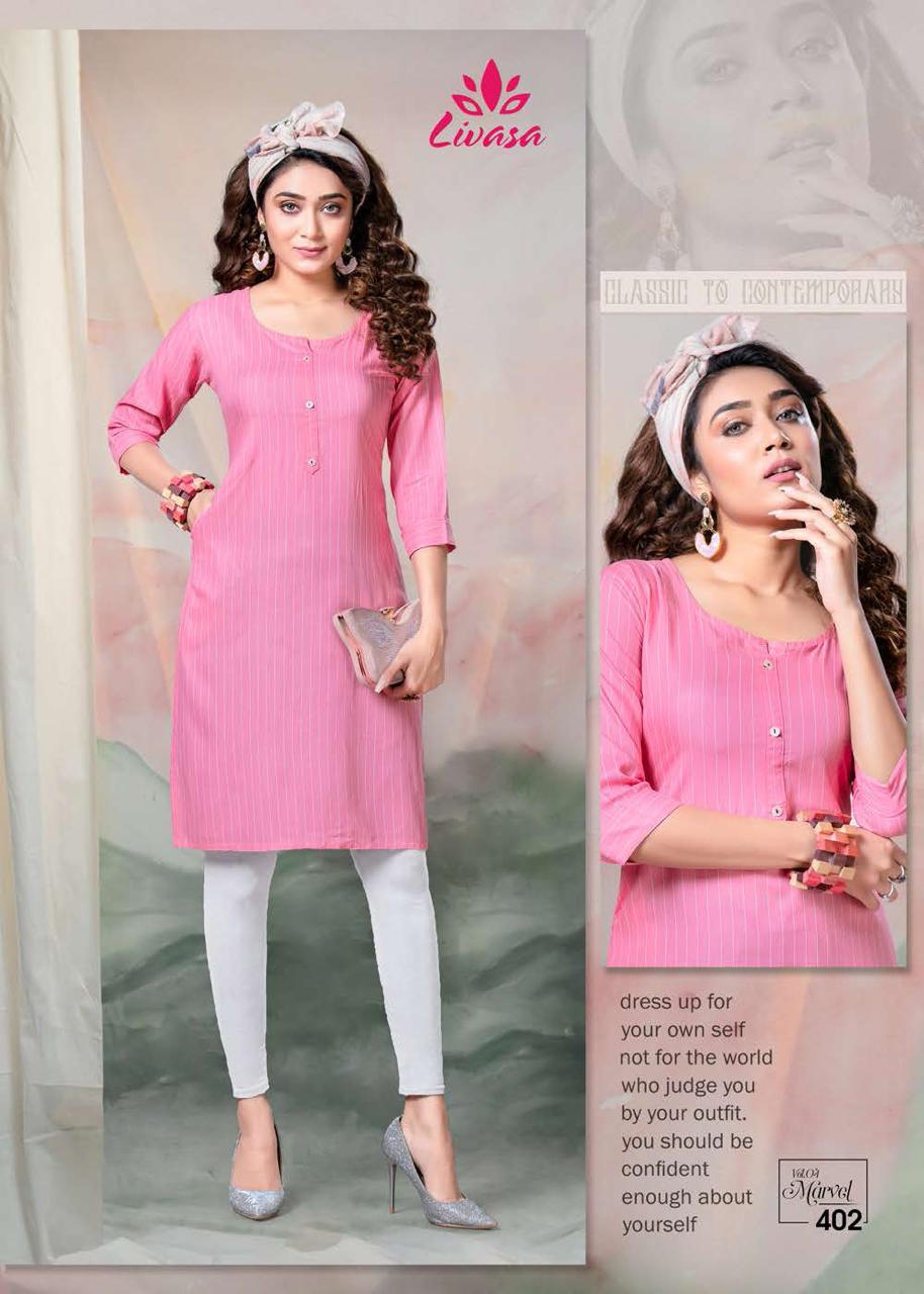 Livasa Marvel 4 Casual Daily Wear Rayon Designer Kurti Collection
